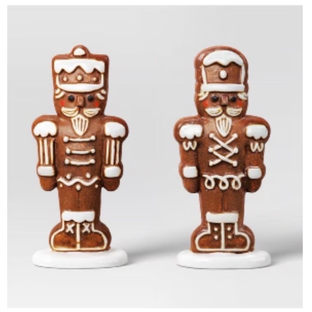 Wondershop Gingerbread Nutcracker Decor Set 5in Brown New 2 Count Holiday Decor
